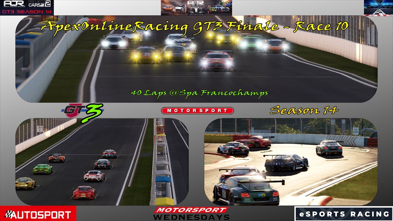 Cockpit Cam's Uncut | ApexOnlineRacing | PS4 GT3 Tier 3 | S14 | R10@Spa-Franchamps | Project Cars2