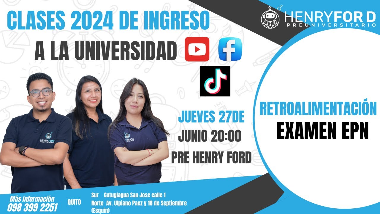 Retroalimentación Examen EPN- Ingreso a la Universidad 2024 |Clase N°16