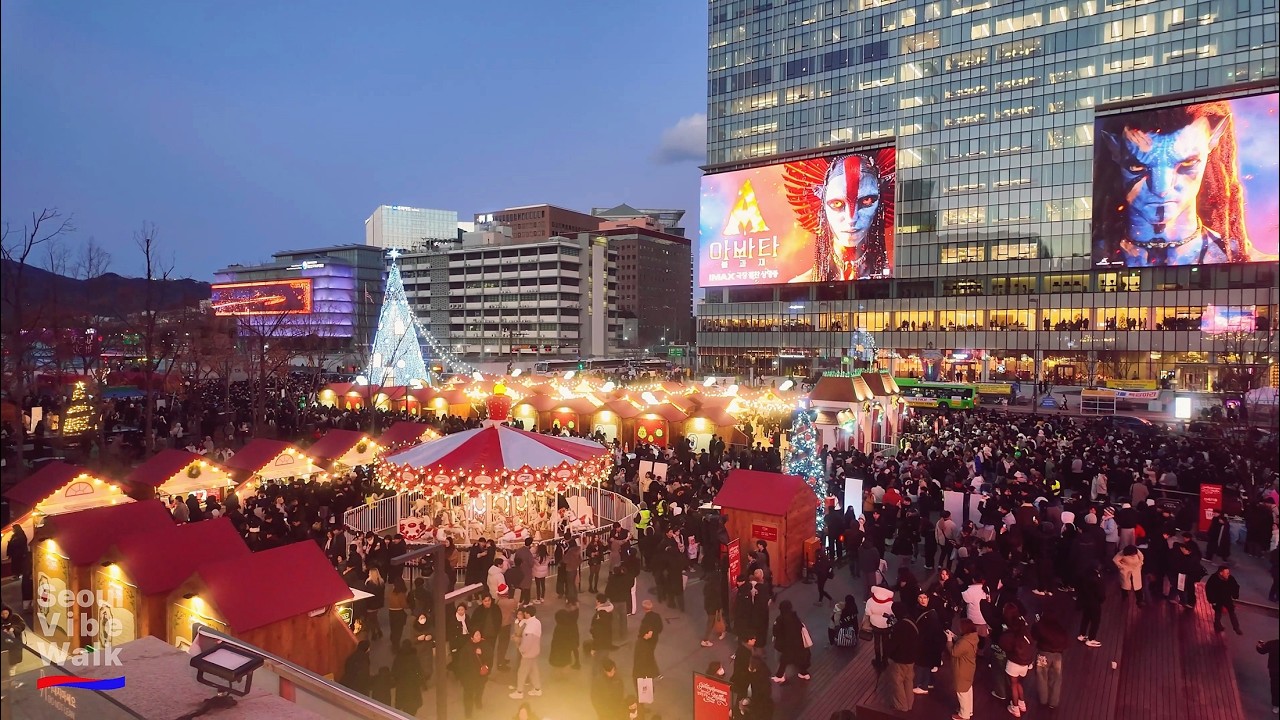 ❄️–8°C Freeze Can’t Stop THIS Crowd! 😱 Insane Christmas Night in Seoul | Gwanghwamun → Myeongdong 4K