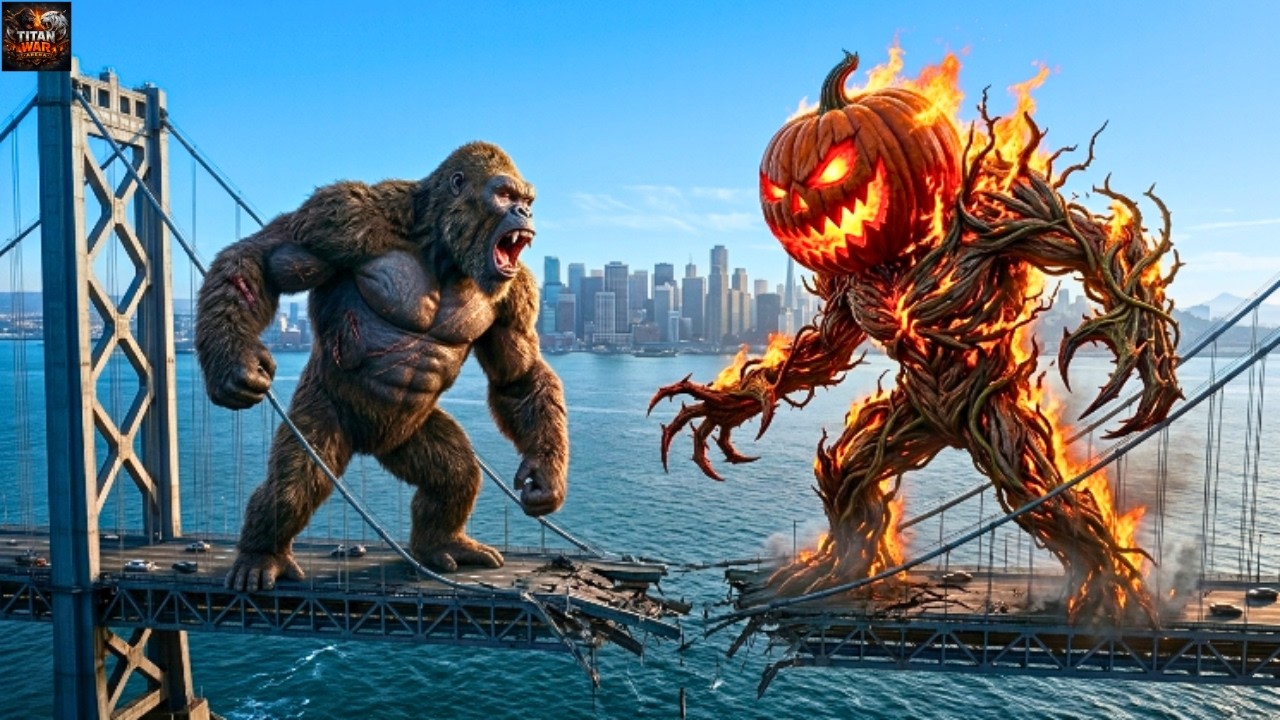 Kong vs Pumpkin Monster & Sea Titans – Halloween Chaos in New York| King Kong Movies