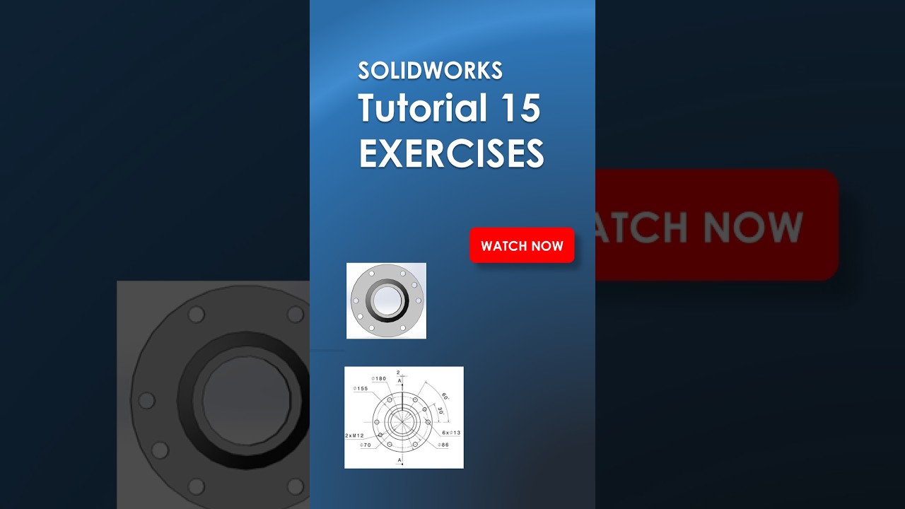 SolidWorks Beginner Tutorial #15: Conical Flange (Hole Wizard & Revolve)