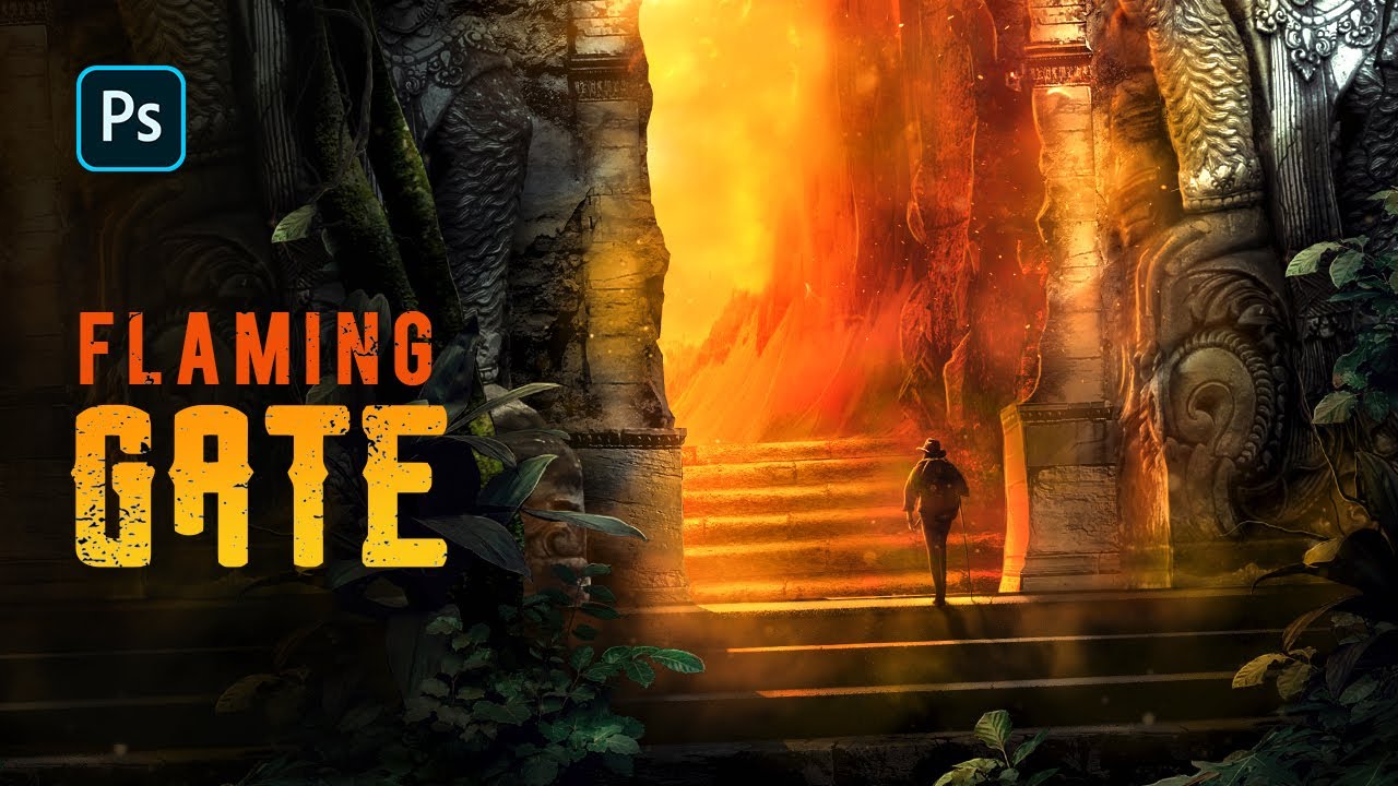 Make a Secret Flaming Gate - Photoshop Manipulation Speed Art | Tutorial