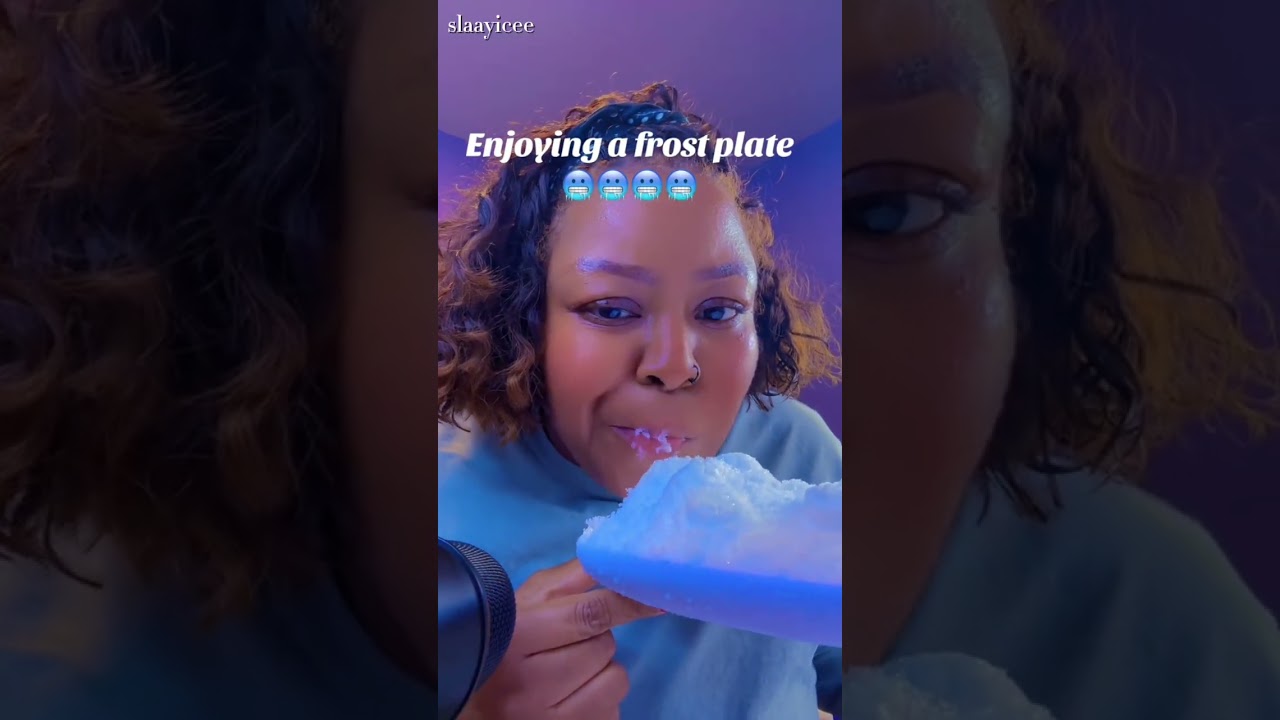 ICE EATING ASMR FROST PLATE COMPILATION TIKTOKER 