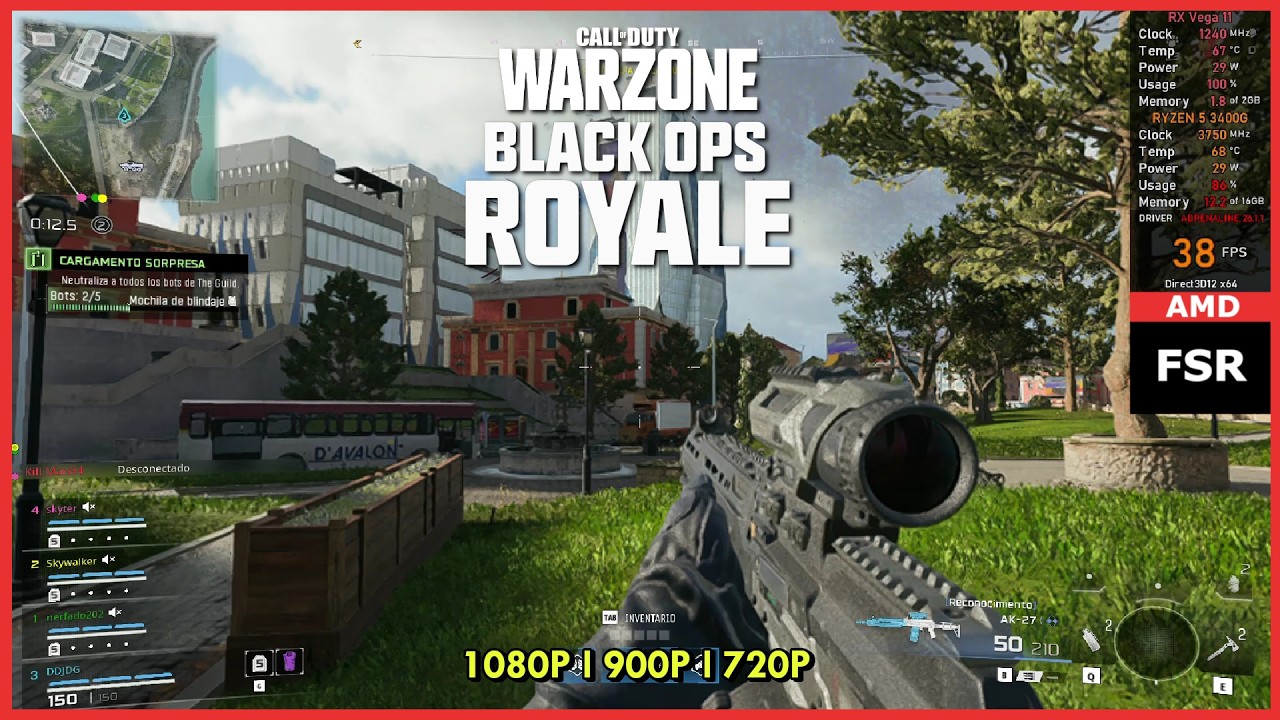 Call of Duty Warzone Black Ops Royale | Ryzen 5 3400G | Gr&aacute;ficos Vega 11 | 16GB Dual 3200 MHz