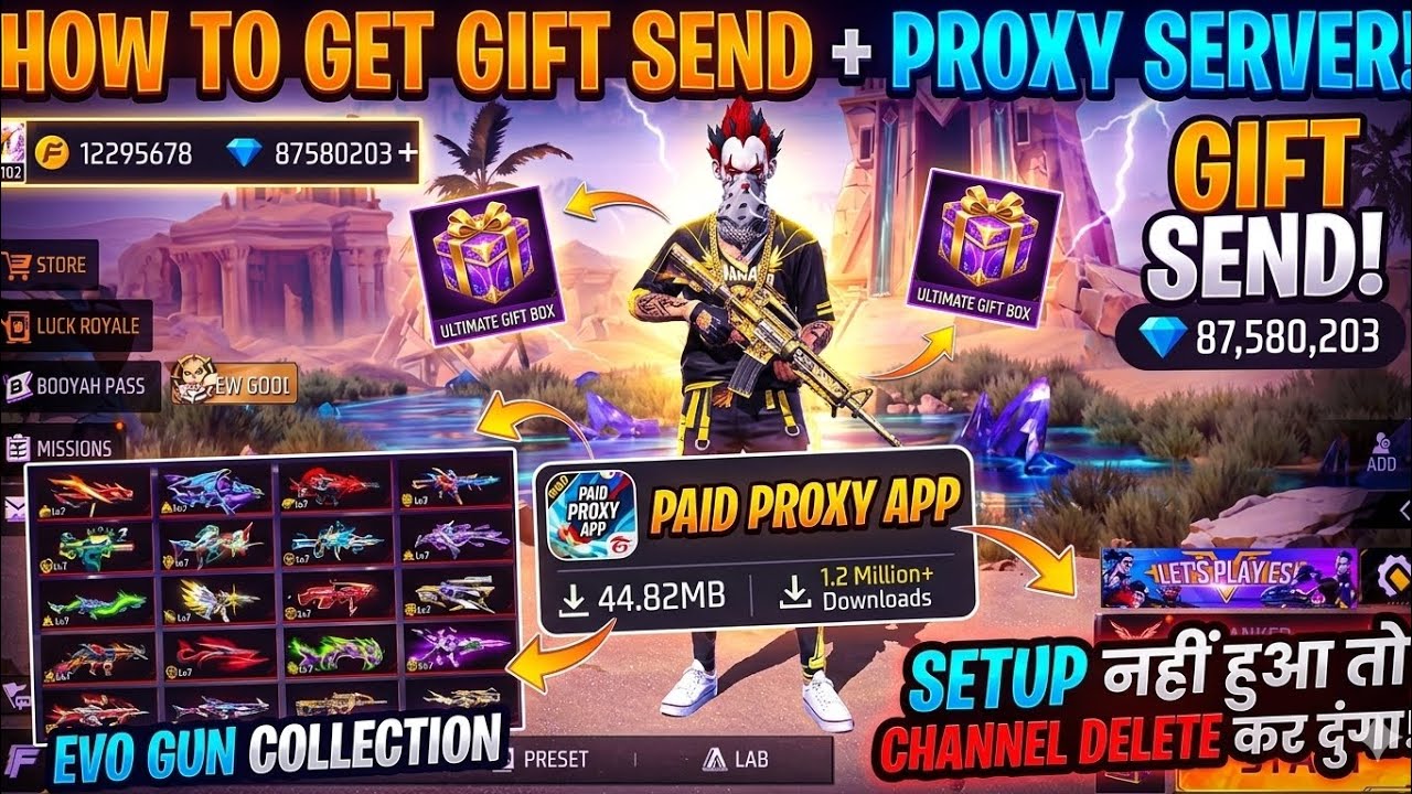 HOW TO DOWNLOAD PROXY SERVER IN FREE FIRE 💯😱🔥 How to gift send @pawanAkelaboy