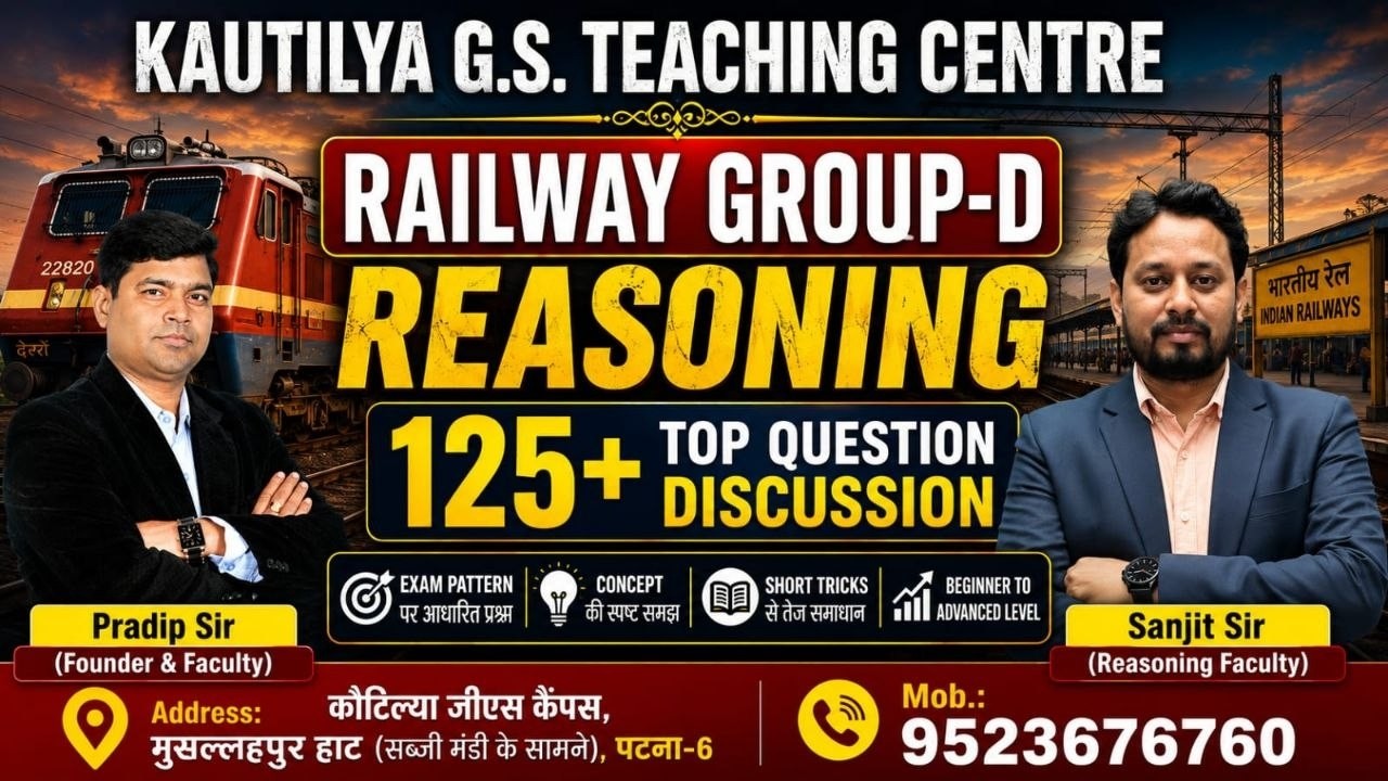 Railway Group D Reasoning Marathon | 125+ Top Questions Discussion | Kautilya G.S. | Sanjit Sir