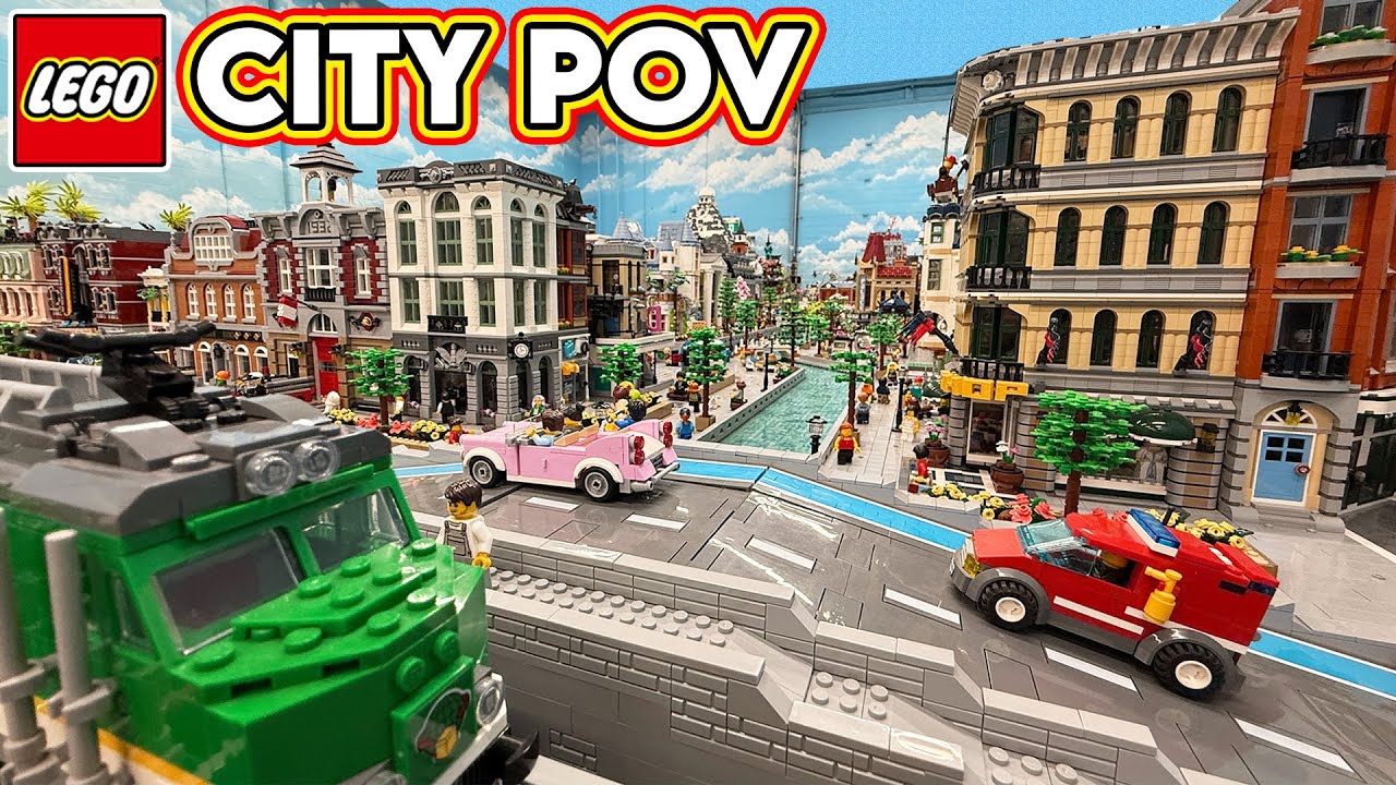 Экскурсия по LEGO City от первого лица! Вид из поезда и с улицы!
