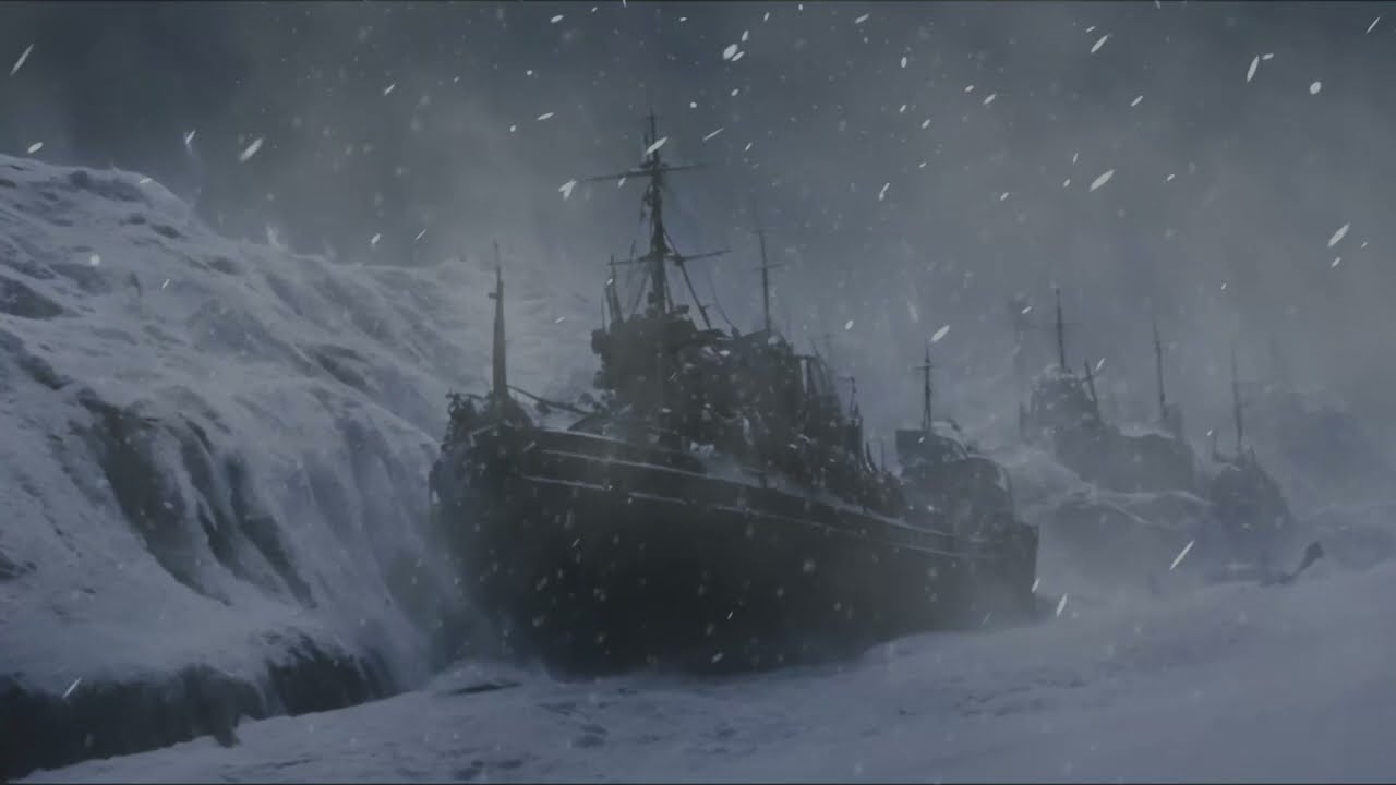 Frozen Ship and Heavy Snowstorm Sounds. Cold Winter Night and Howling Wind. Blizzard for Sleep.