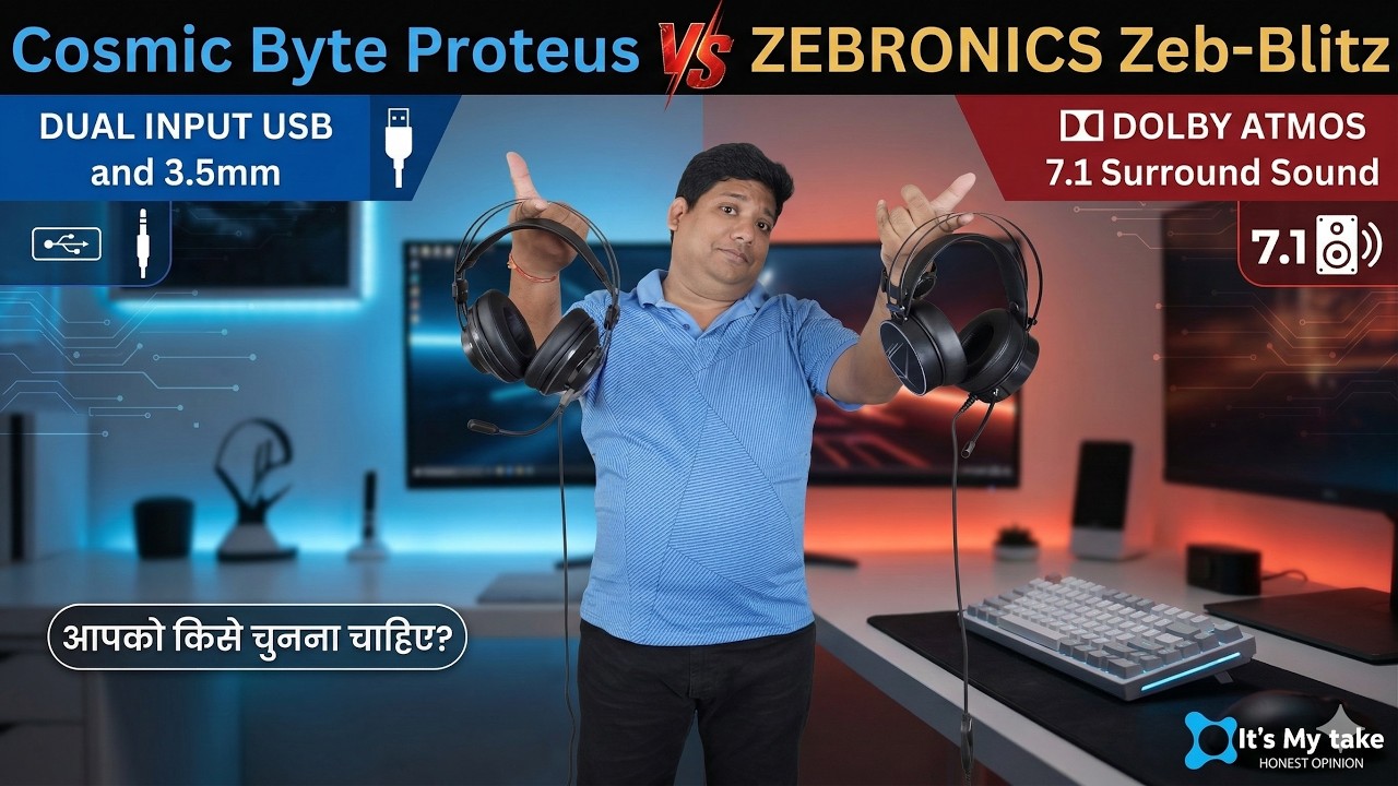 Best Gaming Headphone | Cosmic Byte Proteus 7.1 Vs ZEBRONICS Zeb-Blitz Dolby Atmos 7.1