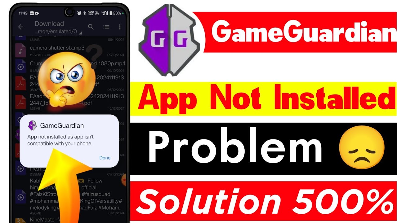 GameGuardian App Not Installed | App not installed as app isn't compatible with your phone |