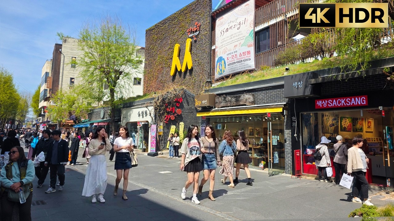 Seoul Walking Tour 4K | Insadong to Cheonggyecheon Stream | Relaxing City Walk in Jongno | 인사동 봄 산책