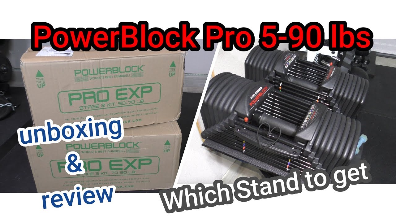 PowerBlock Pro Exp 5-90 lbs - Best adjustable dumbbells ?? Powerblock Compact Stand vs Column Stand