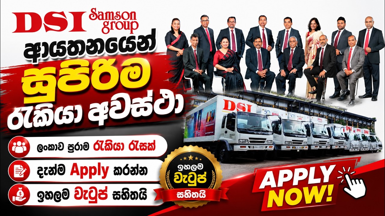 DSI Job Vacancies in Sri Lanka 2026 I Best New Job Vacancies Sinhala I Apply Now