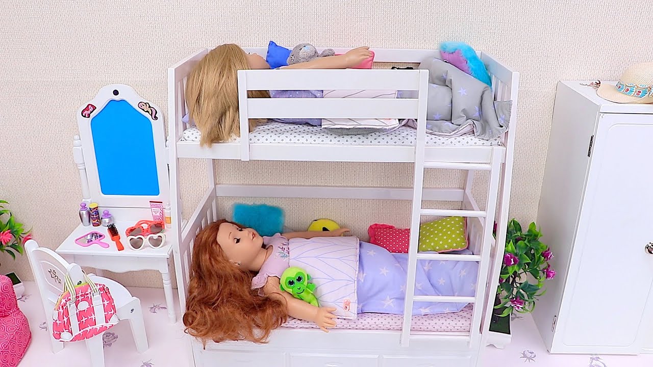Sister dolls morning routine & packing suitcases! Compilation Play Toys!