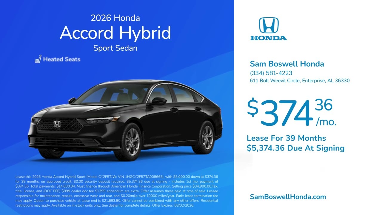 Honda Accord Hybrid 01/29/2026 6835537