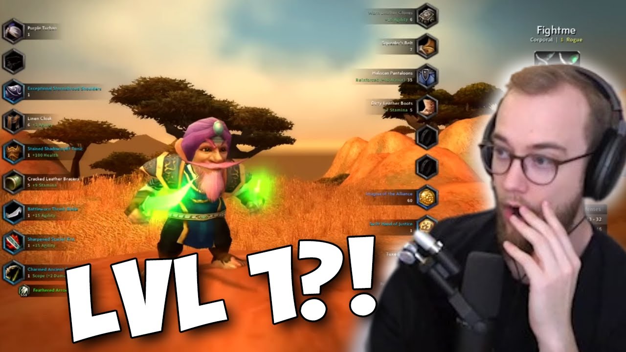 He made a CRAZY overpowered twink on WoW Classic