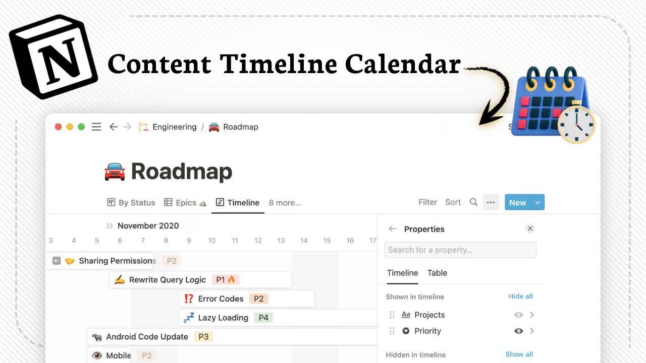 How to make a content calendar with timeline view in Notion
