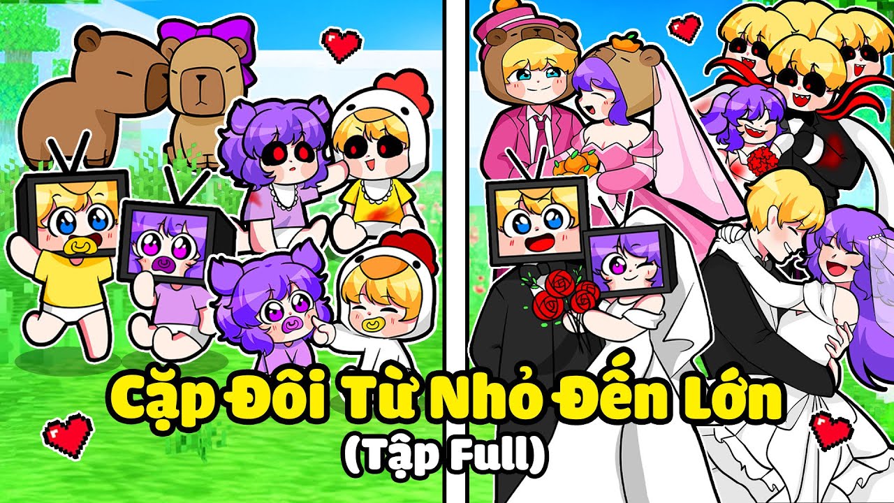 CẶP ĐÔI NABEE VÀ TÔ GÀ TỪ NHỎ ĐẾN LỚN TRONG MINECRAFT (Tập Full) 👶↗️💑