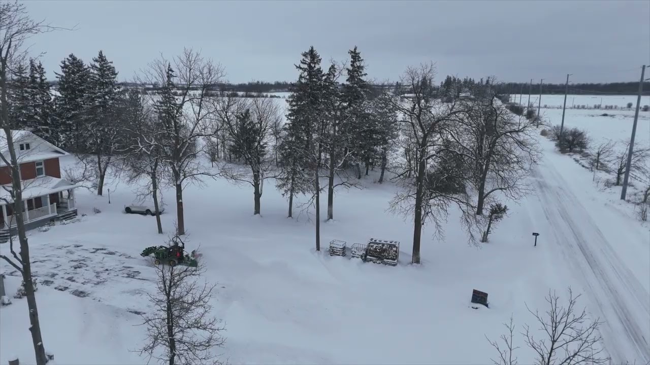 Jan 15 snow storm Snow Blower  Drone View  HD 1080p