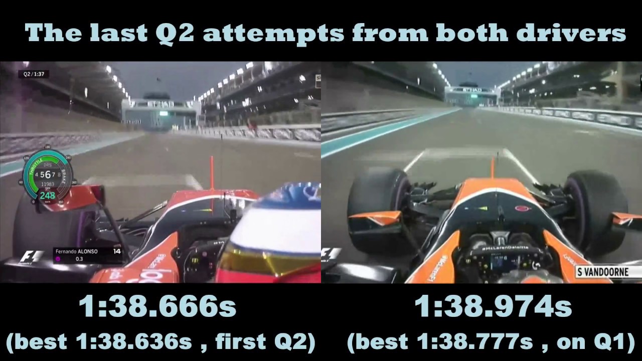 2017 Abu Dhabi GP -  Alonso vs Vandoorne | Q2 laps