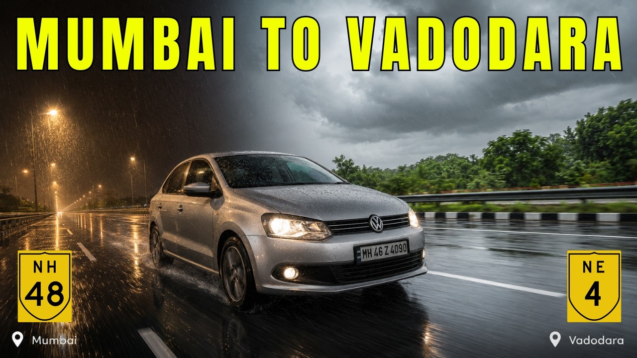 Mumbai To Vadodara Solo Night Drive in Heavy Rain | NH48 + NE4 | Non-Stop