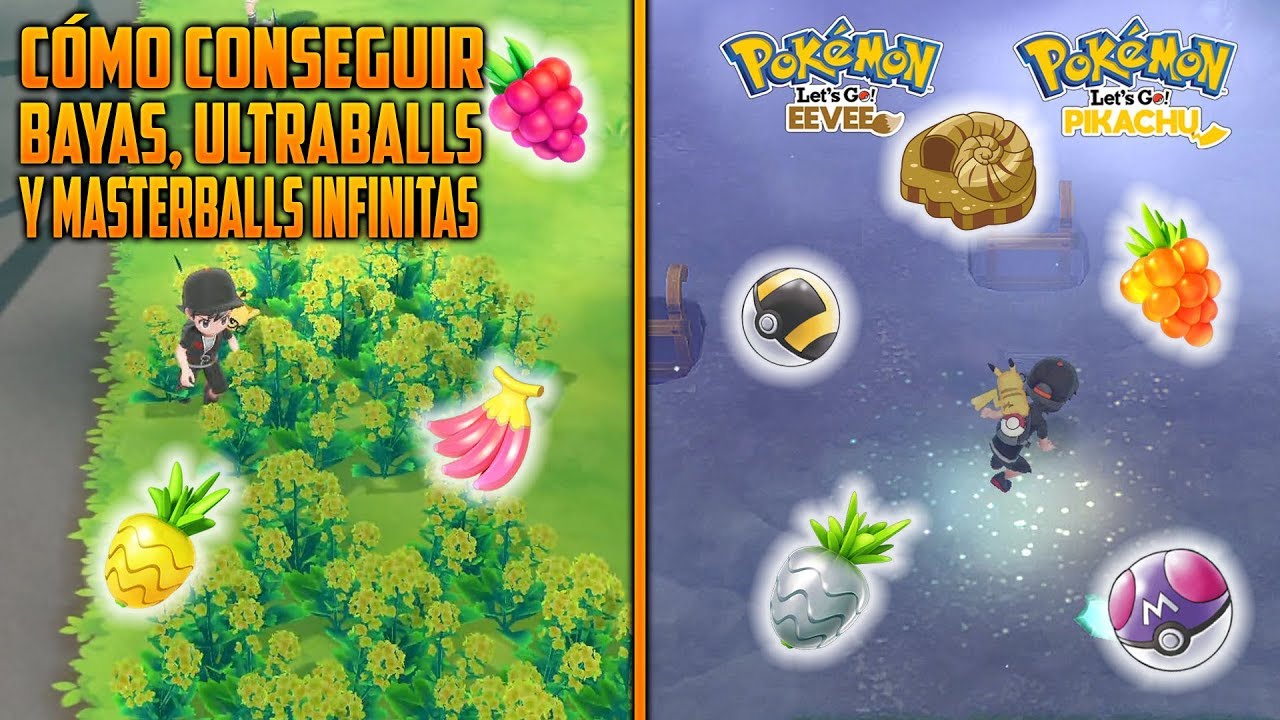 Cómo conseguir BAYAS 🍇 ULTRABALLS Y MASTERBALLS INFINITAS | Pokémon Let's Go Eevee & Pikachu