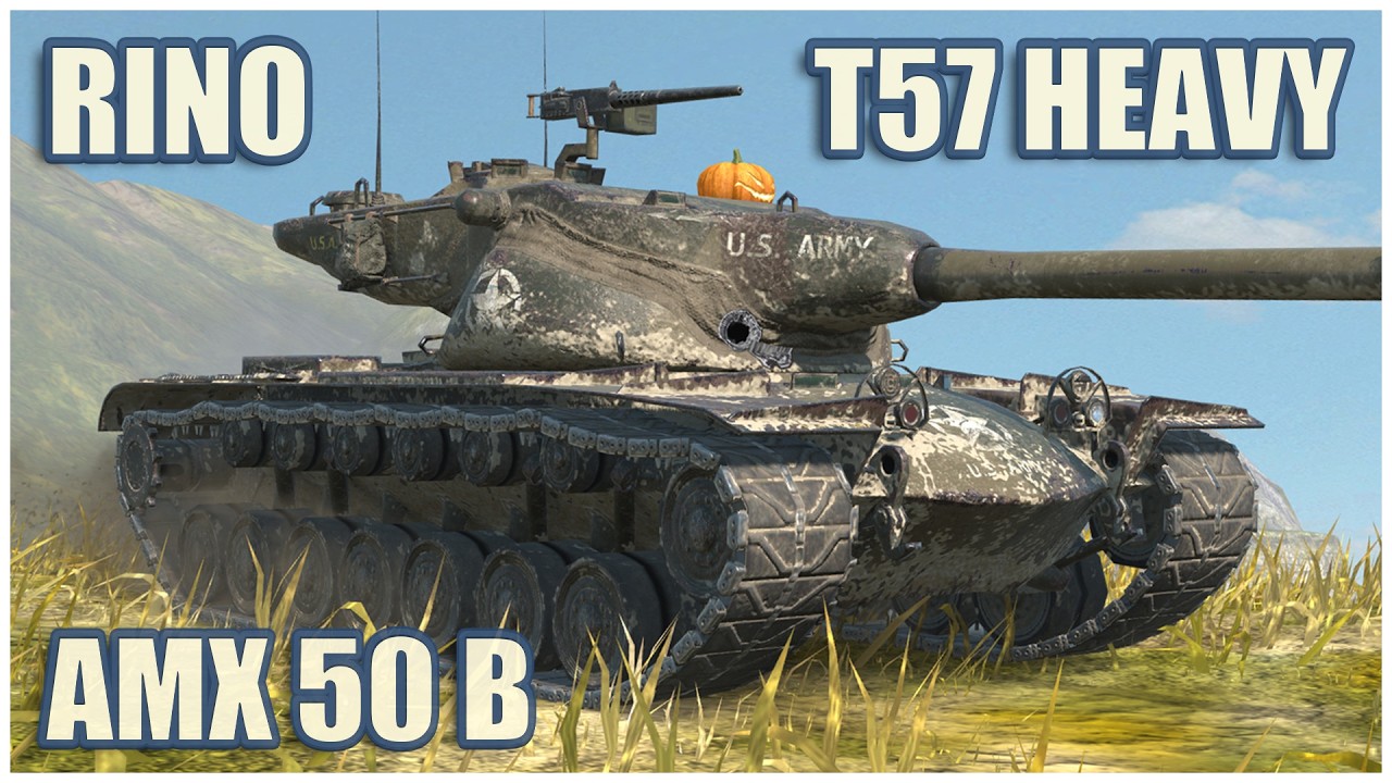 Rinoceronte, T57 Heavy & AMX 50 B • WoT Blitz Gameplay