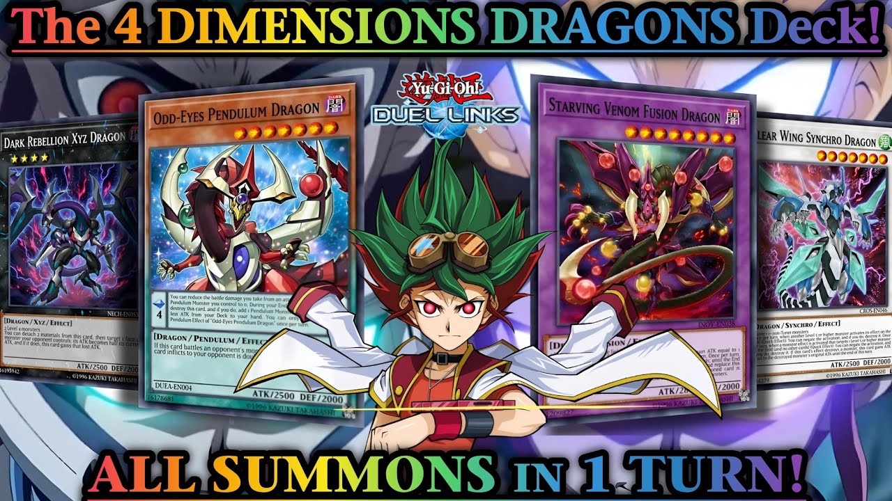 The 4 DIMENSIONS DRAGONS in 1 TURN! Odd-Eyes, Starving Venom, Dark Rebellion & Clear Wing Dragons!