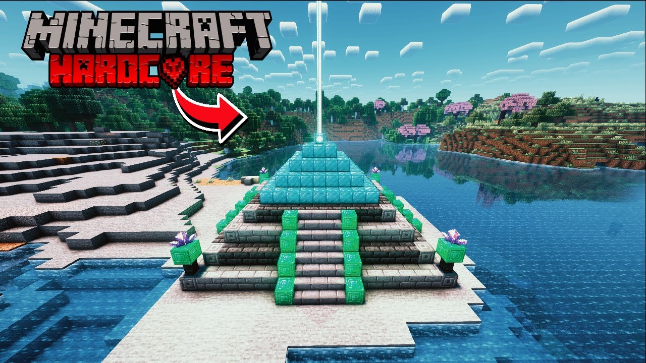 I Make a Full Powered Diamond Beacon in Hardcore Minecraft!