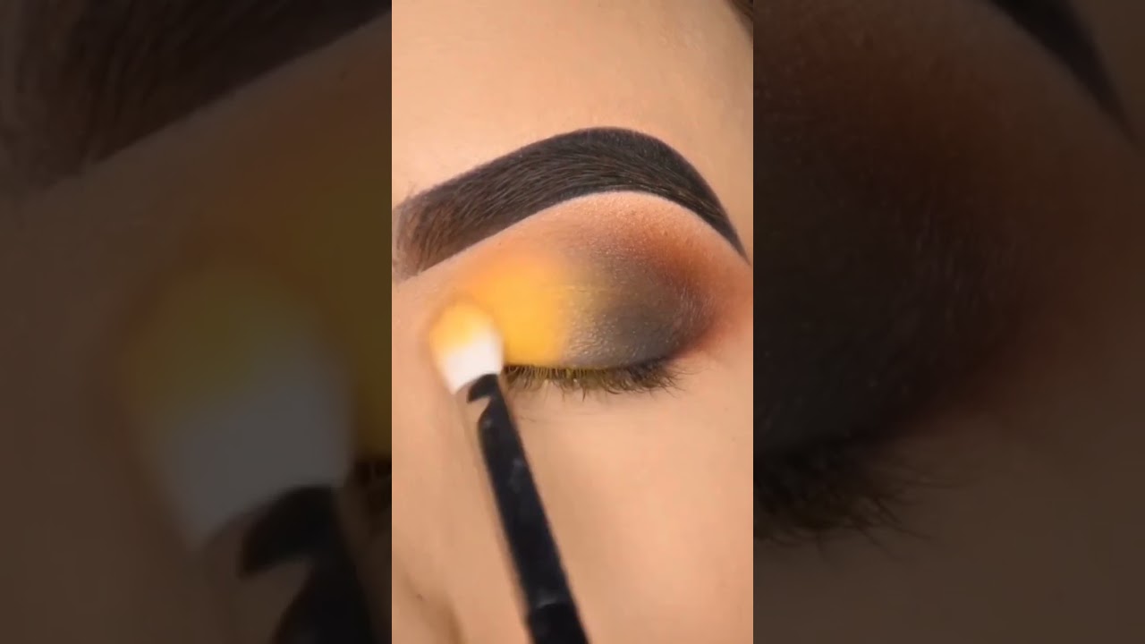 yellow and Black Smokey Eye Makeup Tutorial 