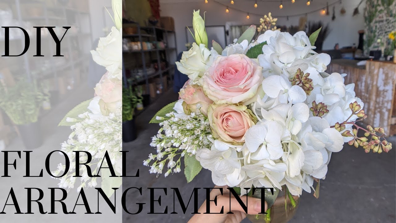 Simple DIY Floral arrangement with mason jar
