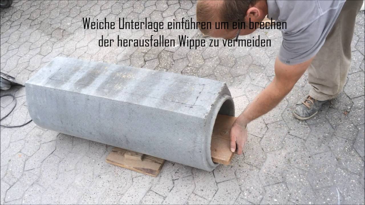 Krefelder Fuchsfalle - Betonrohre schneiden