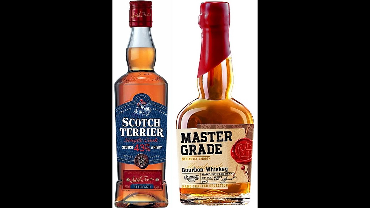 Сравнение Bourbon Whiskey Master Grade и Whisky Scotch Terrier.