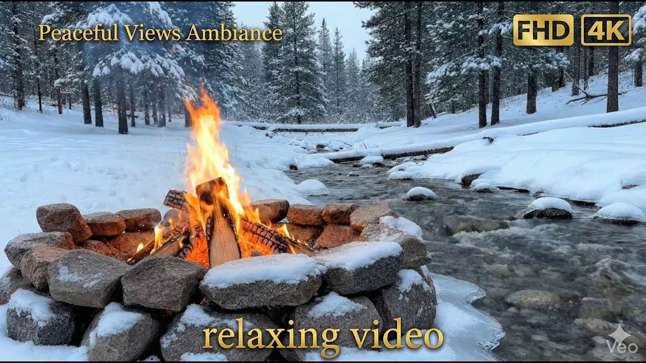 Relaxing Campfire by the River | Nature Sounds for Stress Relief 🌊🔥