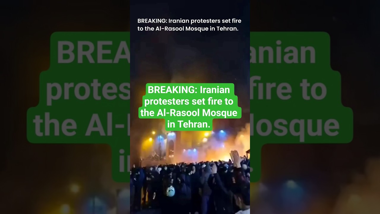 BREAKING: Iranian protesters set fire to the Al-Rasool Mosque in Tehran | Iran Protest 