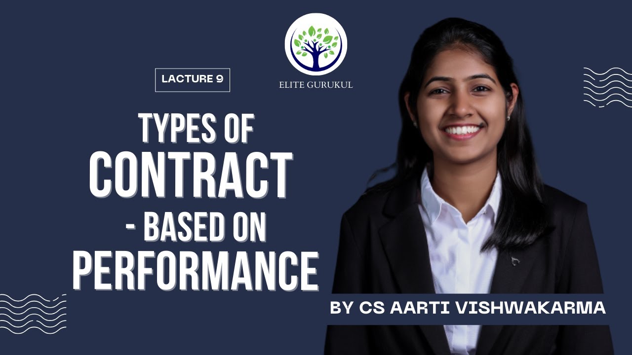 Types of Contract - Based on Performance | Executed contract & Executory contract | CA Foundation