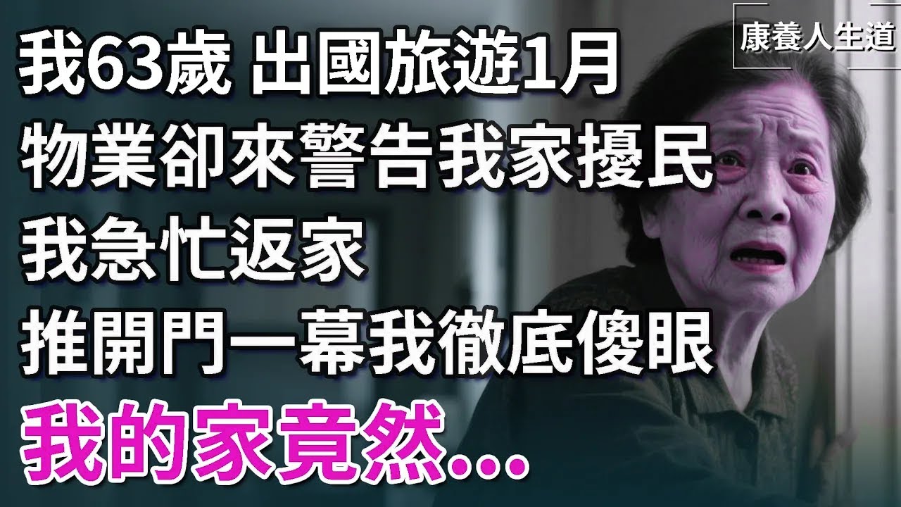 我63歲，出國旅遊1月，物業卻打電話來說我家擾民，我急忙返家，推開門一幕我徹底傻眼：我的家竟然...【康養人生道】 #康養人生道 #上了年紀該明白的事 #養老 #聰明老人 #長壽秘密  #生活經驗