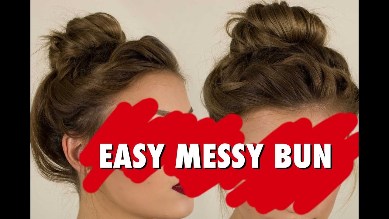 Easy Messy Bun with a Twist  |  Tutorial