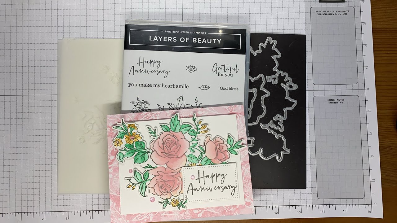 Мастер-класс по созданию открытки на годовщину Stampin Up! Layers Of Beauty #diy #cardmaking #pap...