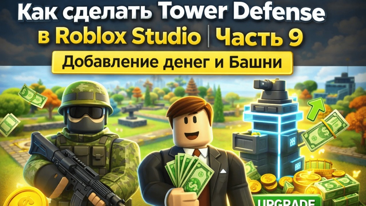 Как сделать Tower Defense в Roblox Studio | Часть 9 — Добавление Денег и башни