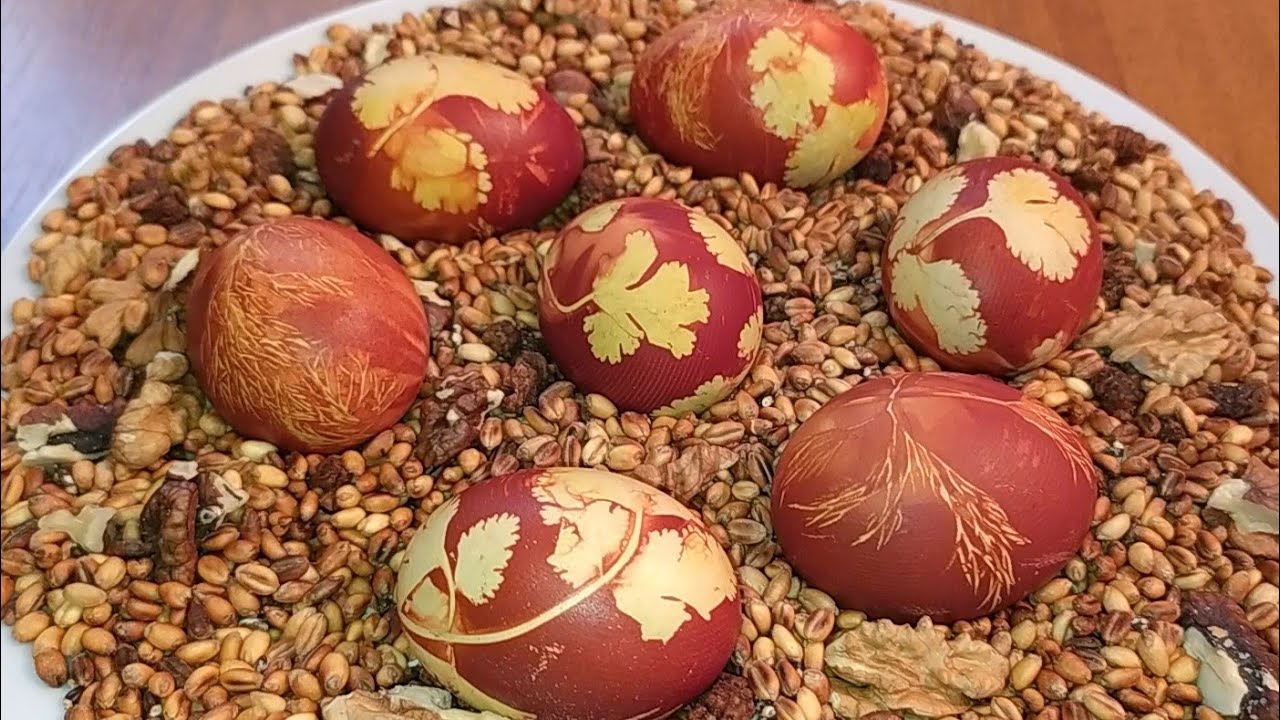 Anamdan örgəndiyim soğan qabığı ilə yumurta boyamaq üsulu👍Qırmızı yumurtanın təbii yolla boyanması