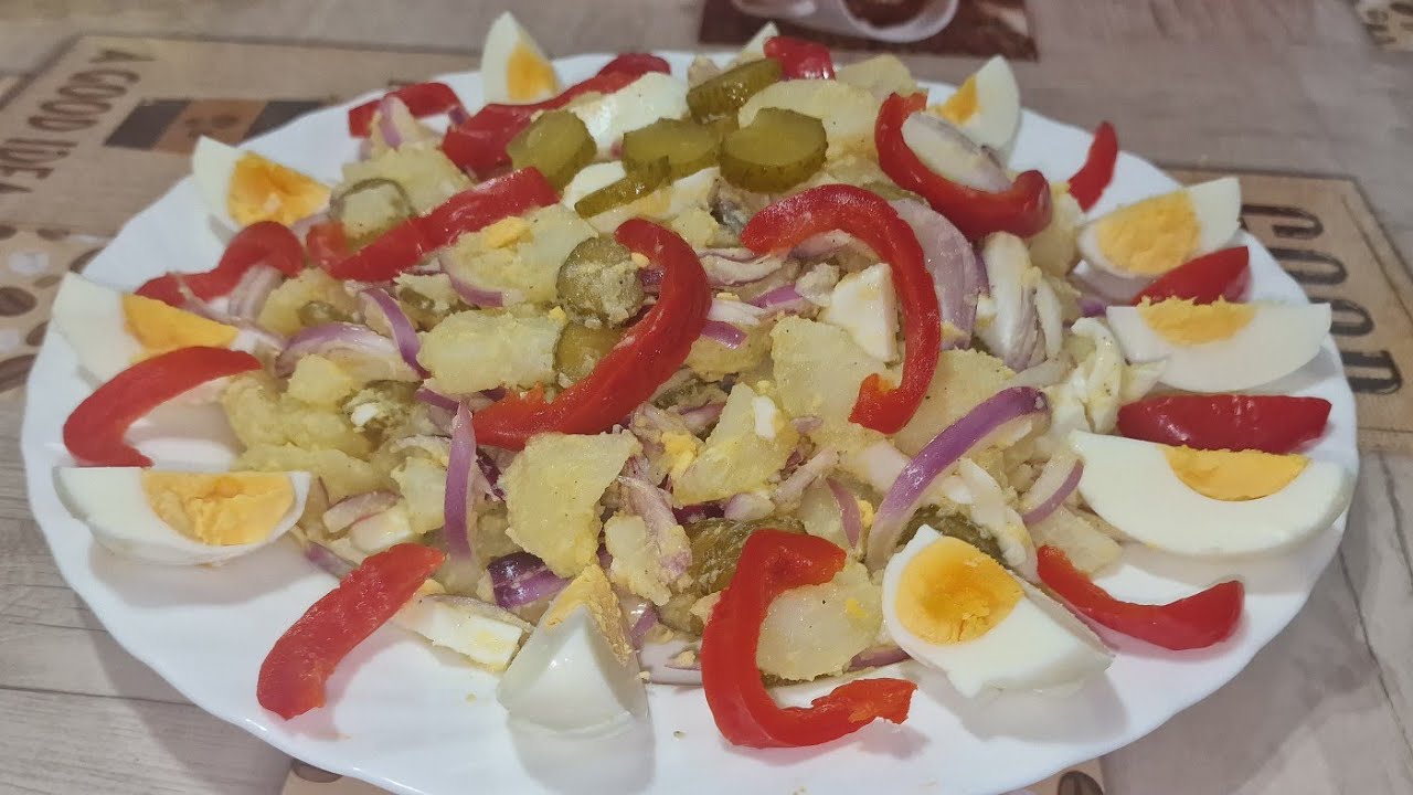 🥗 Salată Orientală cu Cartofi – Rețetă Tradițională Românească 🧅