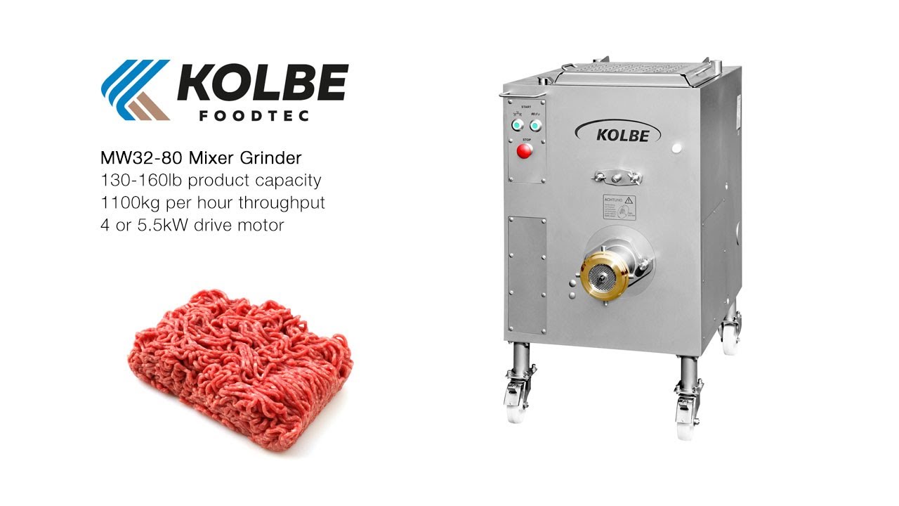 Kolbe MW32 80 Mixer Grinder producing beef mince