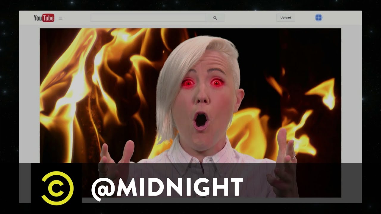 Grace Helbig, Hannah Hart & Mamrie Hart - YouTube Exorcism Tutorials - @midnight with Chris Hardwick