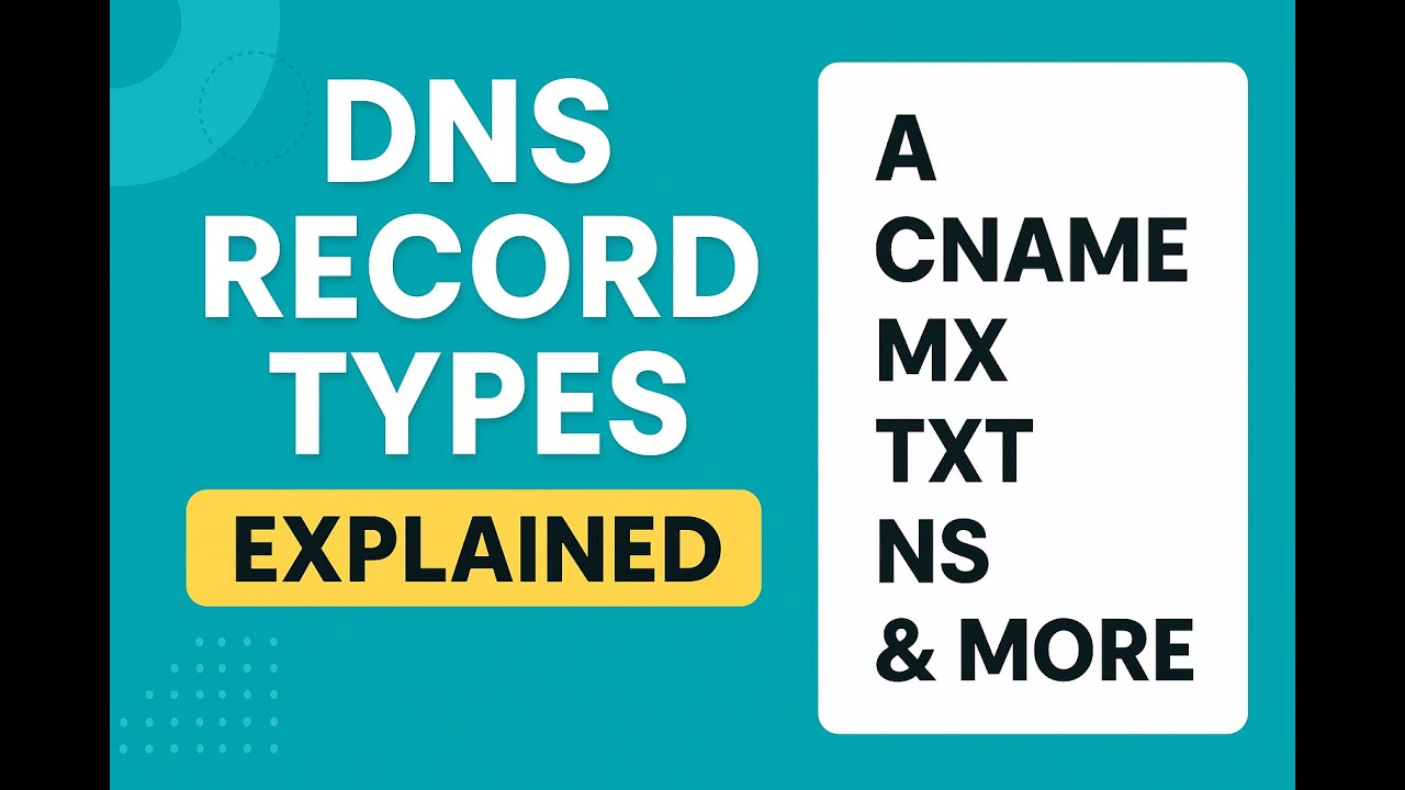 DNS Record Types Explained | A, CNAME, MX, TXT, NS & More (Beginner&rsquo;s Guide)