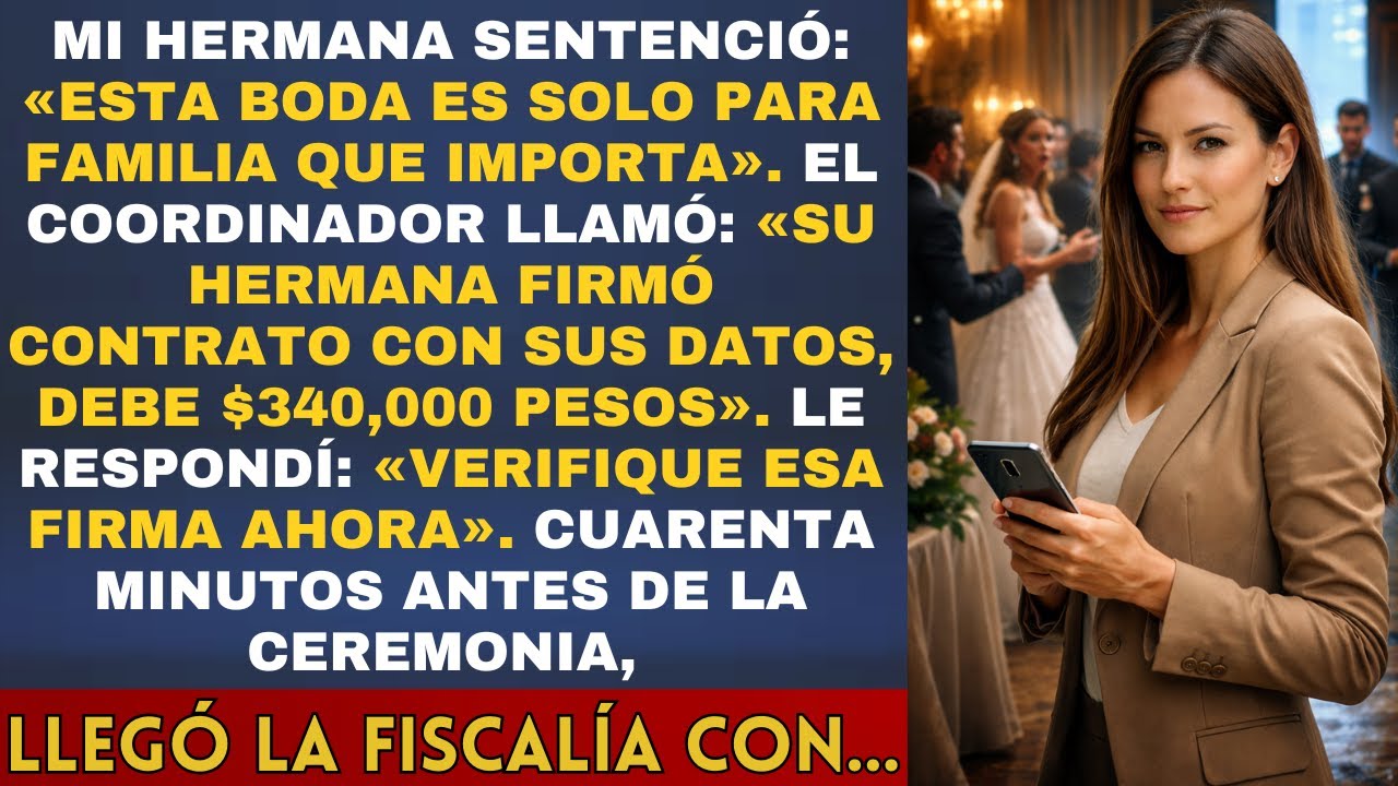 Mi hermana: 'La boda es solo para familia que importa' El coordinador: 'Su hermana firmó contrato...