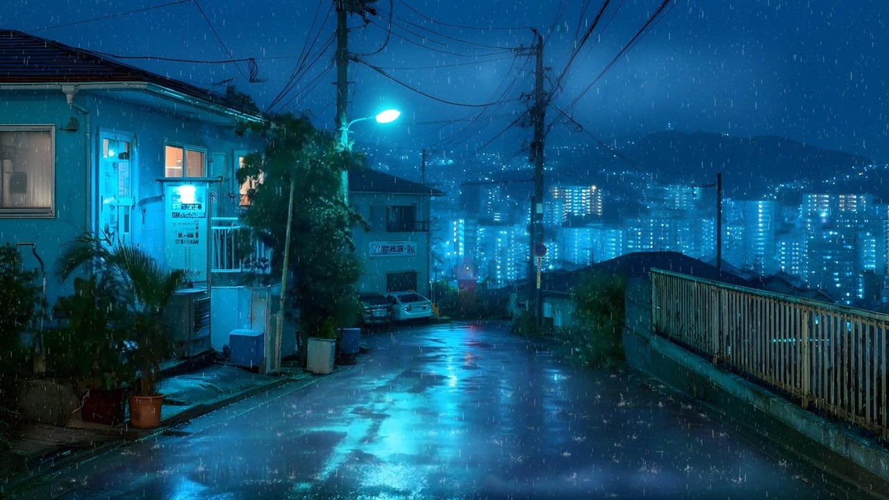 Tokyo After Midnight 🌙 Lofi Rain with the Serenity of Beautiful Japanese Hills for Sleep and Focus