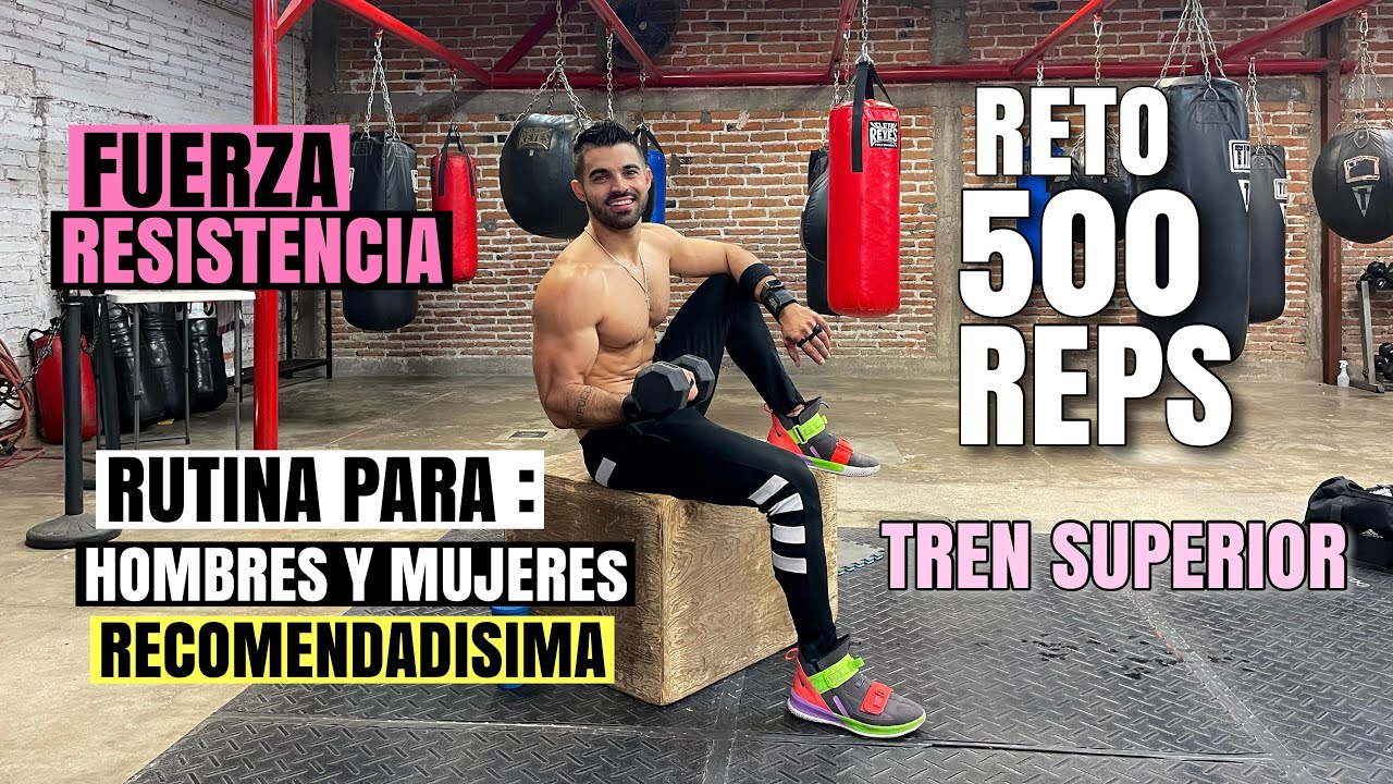 Rutina de Brazo Espalda Hombro y Pecho en Casa (30 MIN) | Reto de Tren Superior 500 Repeticiones