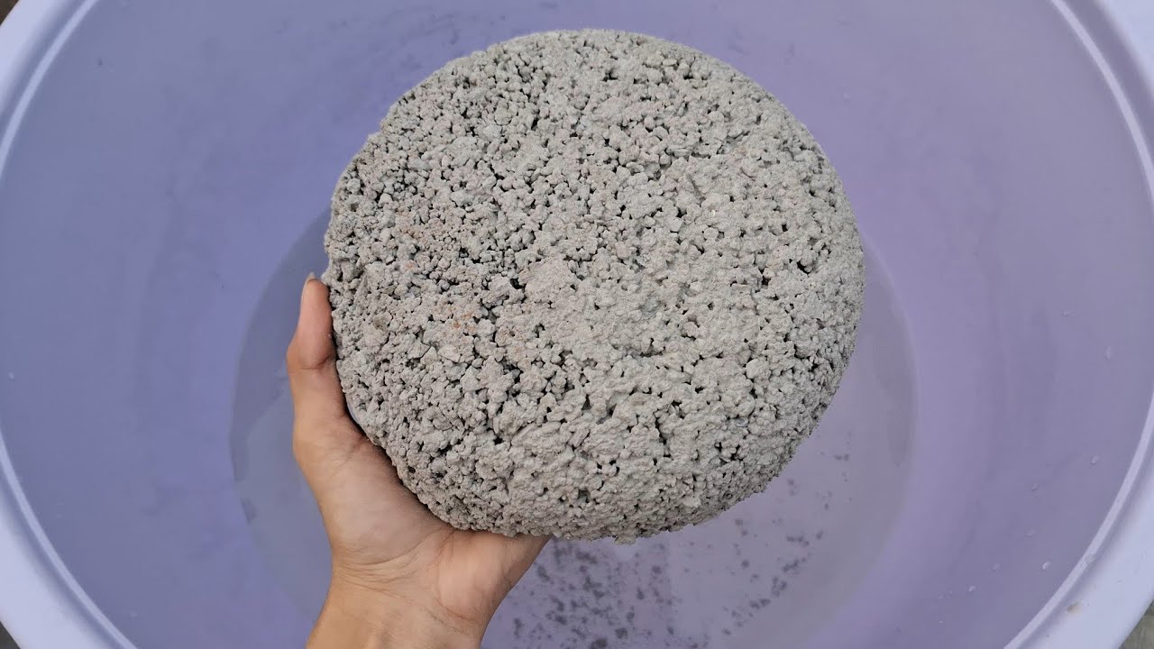 New video Gritty cement water crumbling satisfying