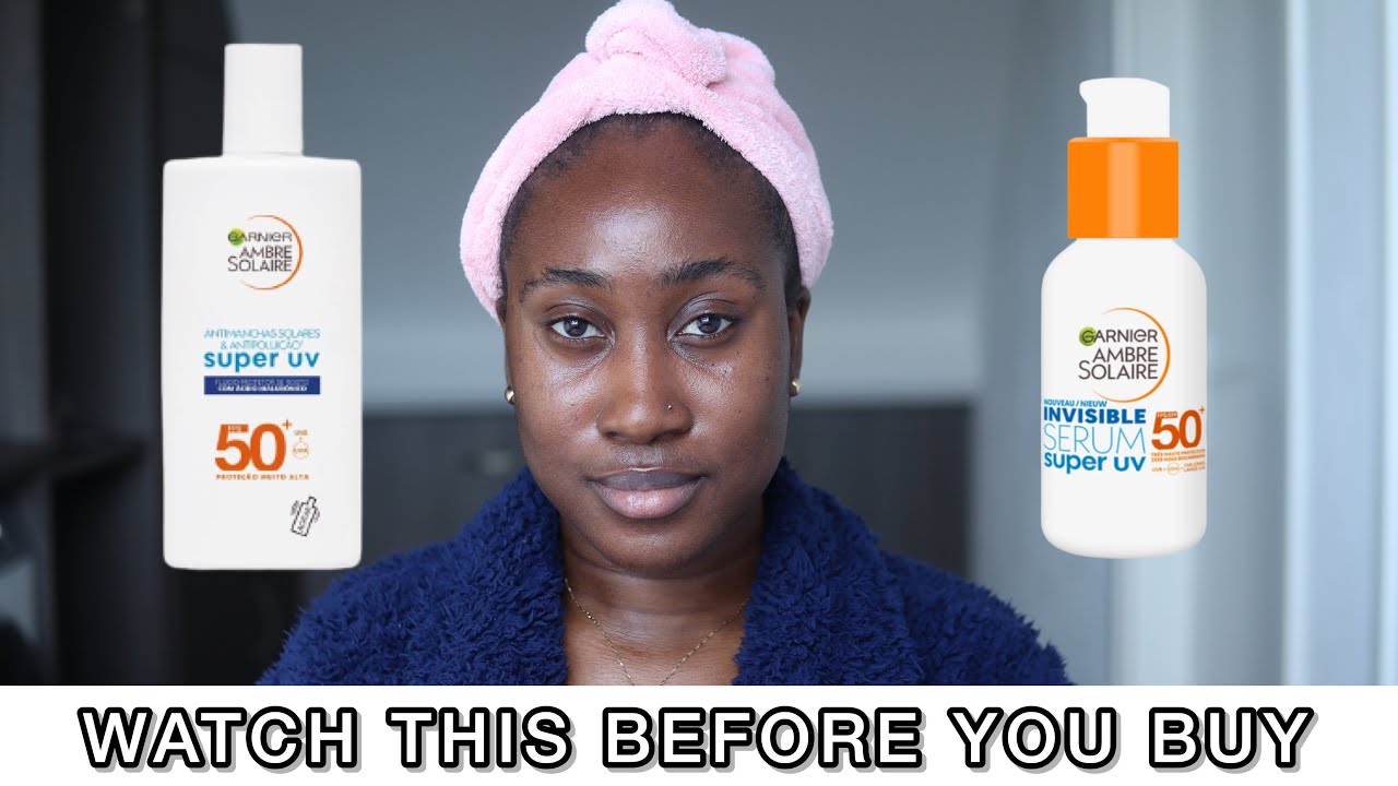 Garnier Ambre Solaire Invisible Serum Super UV vs  Anti-Dark Spots Super UV Face Fluid SPF50+